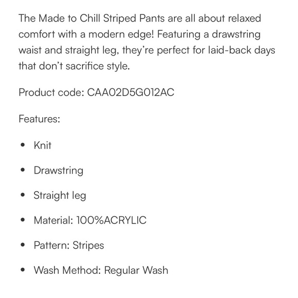 NWT Cream and Black Knit Pants - Picture 6 of 6